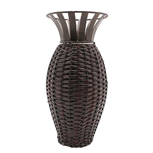 Hosley's 15" High Iron Weave Floor Vase-Black. Ideal gift for home, office, weddings, party, spa