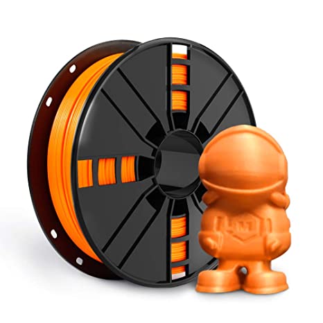 Orange ABS Filament,Less Odor ABS Filament 1.75mm Dimensional Accuracy  /- 0.02 mm, Vacuum Sealed, 1kg Spool，for 3D Printer & 3D Pen