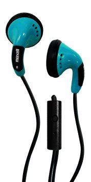 Maxell 196141 Color Buds Headphones with Microphone, Blue