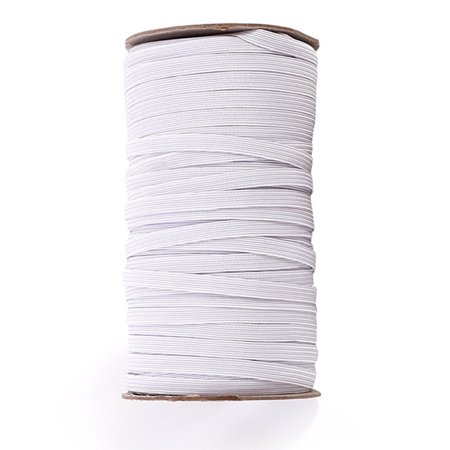 200 Yards Length 1/4 Inch Width Briaded Elastic Band White Elastic String Cord Heavy Stretch High Elasticity Knit Elastic Band for Sewing Craft DIY(White)