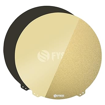 FYSETC Flsn Super Racer Build Plate Round 270mm/ 10.6 inch Diameter Janusbps Spring Steel Sheet - Textured/Smooth Double Sided Removable PEI Sheet Sticker Base for Flsn Super Racer 3D Printer