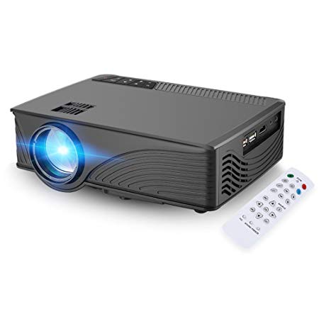 Mini Projector, [2018 Upgraded ] GBTIGER 2000 Lumens Mini LED Projector Full HD 1080P Support for Home Theater Entertainment Movie Game Video Projector Compatible with Fire TV Stick, PS4, XBOX (Black)