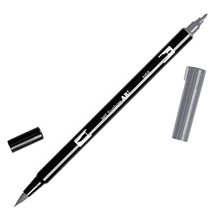 Tombow Dual Brush Pen Art Marker, N55 - Cool Gray 7, 1-Pack