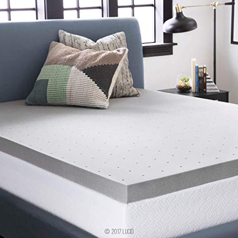 Lucid 3" Bamboo Charcoal Memory Foam Mattress Topper-King