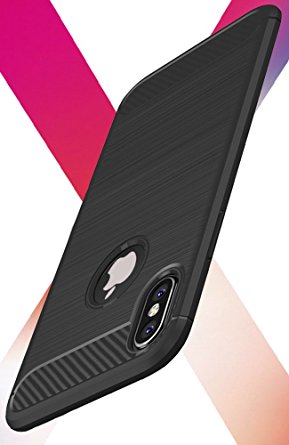 iPhone X Case / Black For iPhone 10 (Ten) Case with Kickstand and Extreme Heavy Duty Protection and Air Cushion Technology for Apple iPhone X. Thinest Protect Hard Case Carbon Fiber Design …