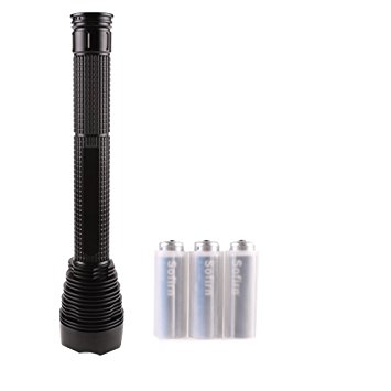 Most Powerful LED Flashlight 2300LM LED Flashlight Waterproof 18650 Flashlight Torch Super Bright Rechargeable 7 LED Bulb Lantern Flashlight Bundle with 3pcs 18650 Batteries 3 Tubes and Wall Charger