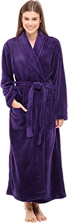 Alexander Del Rossa Women's Warm Fleece Winter Robe, Long Plush Bathrobe