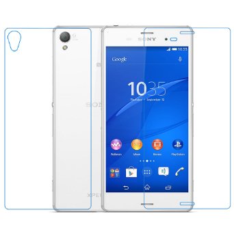 TONBUX® Front   Back Tempered Glass Screen Protector film Screen Guard Cover for Sony Xperia Z3 (5.2") with 0.3mm Ultra Slim 9H Harness 2.5D Round Edge Crystal Clear