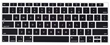 CaseBuy Premium Keyboard Cover Compatible 2018 Release MacBook Air 13 Inch with Touch ID Model A1932 Soft-Touch Ultra Thin Silicone Protective Skin, Black