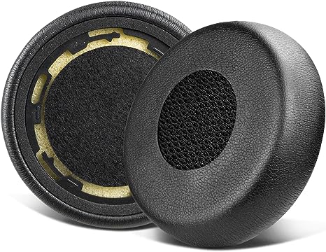 SOULWIT Earpads Replacement for Jabra Evolve 75(75UC 75MS 75SE) Stereo Wireless Bluetooth Headset, Ear Pads Cushions with High-Density Noise Isolation Foam, Softer Protein Leather