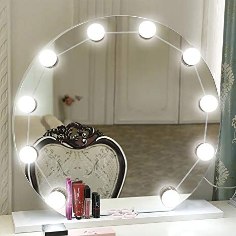 Vanity Mirror Lights, Comkes LED Makeup Vanity Light Kit with 10 Cosmetic Dressing Bulb Hollywood Style, USB Power Supply 7000K Dimmable Lighting Fixture Strip Vanity Set in Dressing Room
