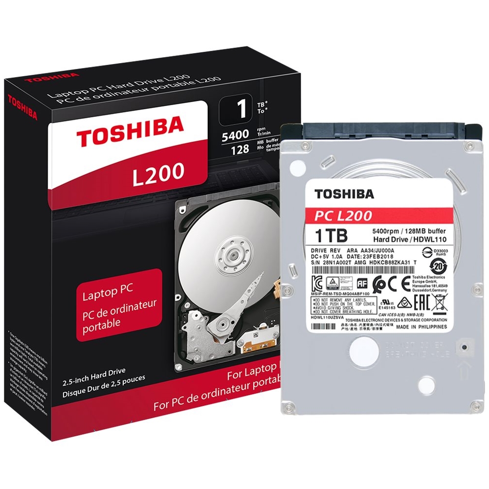 Toshiba - L200 Laptop PC 1TB Internal SATA Hard Drive for Laptops with Advanced Format Technology