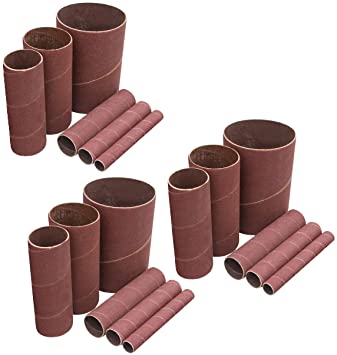 POWERTEC 11240 4.5 Inch Sanding Sleeves for Spindle Sander in 6 Sizes with Assorted Grits 80, 120, 240 | Aluminum Oxide Sandpaper Sanding Sleeve Assortment in Dia. 1/2, 3/4, 1, 1-1/2, 2 & 3-18 PK