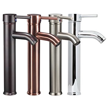 FREUER Acqua Collection: Vessel Bathroom Sink Faucet, Brushed Nickel