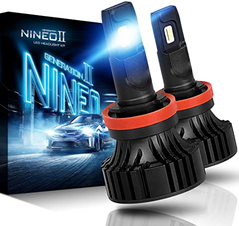 NINEO H11 H8 H9 LED Headlight Bulbs | CREE Chips 12000Lm 6500K Extremely Bright All-in-One Conversion Kit | 360 Degree Adjustable Beam Angle