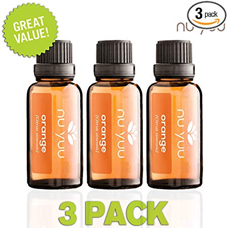 Nu Yuu Wild Orange 100% Pure Therapeutic Grade Essential Oil (3-Pack), Size 30 mL