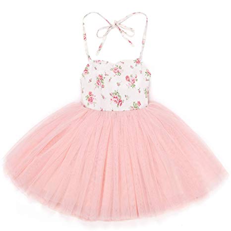 Flofallzique Special Occasion Girls Dress Pink Tutu Wedding Christening Birthday Baby Toddler Clothes