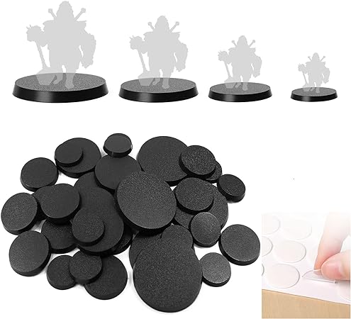Evemodel MB01Y 120pcs Model Plastic Bases 4 Different Sizes Wargame Accessories Board Game Figures Miniatures 25mm 32mm 40mm 50mm(Round Bases)