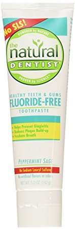 The Natural Dentist Healthy Teeth & Gums Fluoride-Free Toothpaste-Peppermint Sage-5 oz, 2 pk