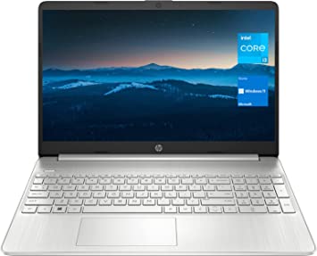 HP 15 Notebook, 15.6" HD Screen Laptop, Intel Core i3-1115G4, 8GB DDR4 RAM, 256GB SSD, Webcam, HDMI, Wi-Fi, Windows 11 Home, Natural Silver