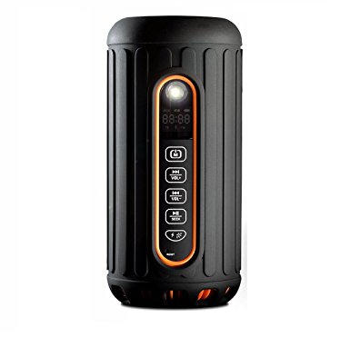 Bliiq Infinite X Portable Bluetooth Wireless Speaker - Waterproof, Dustproof, Shockproof w/ Built-in Powerbank, LED light, Micro-SD card Slot - BLACK