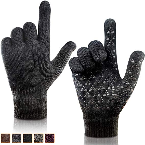 arteesol Winter Gloves, Touch Screen Gloves Knitted Warm Gloves for Outdoor Cycling Climbing Sports for Men and Women