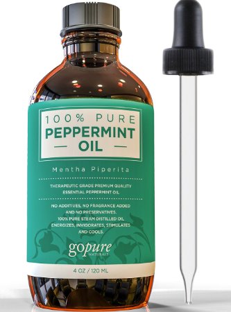 Peppermint Oil, 4 fl oz, Peppermint Essential Oil with Glass Dropper - Mentha Piperita - 100% Pure, Therapeutic Grade, Steam Distilled
