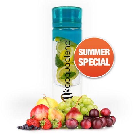 SUMMER SPECIAL - Acquablend ® Premium 24oz Twist Top Fruit Infuser Water Bottle. Create Your Own Naturally Flavored Fruit Infused Water, Juice, Iced Tea & Sparkling Beverages. Ideal for your Office and Home.