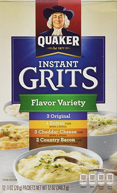 Quaker Instant Grits Flavor Variety, 12-Count, Single Pack