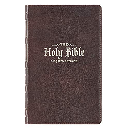 KJV Holy Bible, Giant Print Standard Bible, Dark Brown Top Grain Premium Leather Bible w/Thumb Index and Ribbon Marker, Red Letter Edition, King James Version