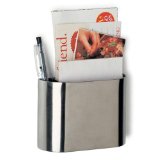 Amco Stainless Steel Magnetic Pocket Organizer with Note Pad and Pen