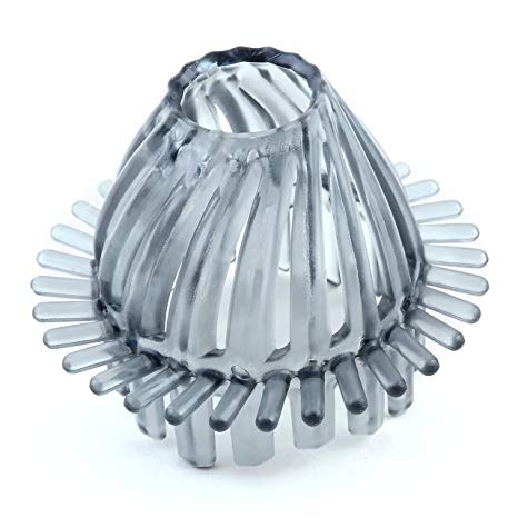 SlipX Solutions Gray Hydro Flow Hair Catcher Keeps Hair Out of Tub & Shower Drains to Prevent Clogs (Fits Open Drains, No Tools Required, Stylish Design)