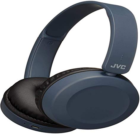 JVC Wireless Bluetooth Foldable Deep Bass On Ear Lightweight HA-S31BT Headphones, Blue