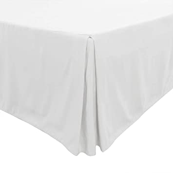 Bed Skirt Queen Bed Skirt 10 Inch Drop, Tailored/Pleated Bedskirt, Dust Ruffle with Split Corners and Platform, Solid Wrinkle and Fade Resistant bedskirt (Queen, White)