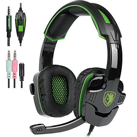 SADES SA930 New Xbox one mic PS4 Gaming Headset with Mic Volume Control, Stereo Gaming Headphones for PS4/XBOX ONE/PC/Laptop/Mac/Tablet/Smartphone (Black/Green)