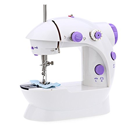 Robolife Easy-to-Use Mini Double Speed Automatic Thread Sewing Machine with Light - White