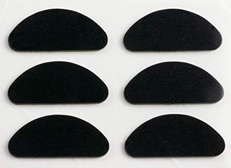 GMS Optical® Premium Grade Half Moon Silicone Nose Pads (1 Unit - 3 PR, Black)