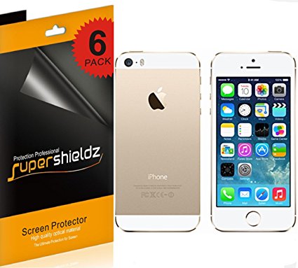 [6-Pack] Supershieldz- High Definition Clear Screen Protector For Apple iPhone 5 5S Front   Back   Lifetime Replacements Warranty iPhone 5S and iPhone 5 AT&T, Verizon, Sprint, T-Mobile [3 Front and 3 back] - Retail Packaging