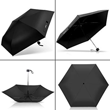 TOPLUS Travel Umbrella, Lightweight Compact Sun and Rain Mini Umbrella with 95% UV Protection