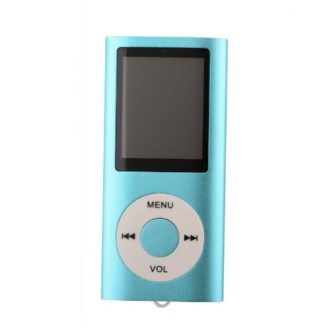 Culater MP3 Player 16GB Slim Digital MP3 MP4 Player with 1.8" LCD Screen FM Radio Video Movie (Earphone, Memory card and USB Cable NOT included) Blue