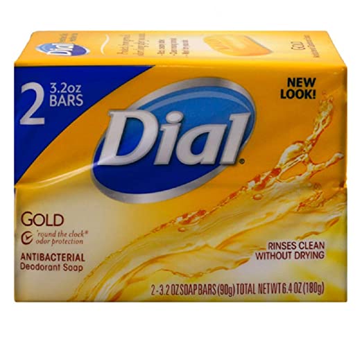 Dial Gold Antibacterial Deodorant Soap, 2 pack, Total Net Wt 6.4 oz