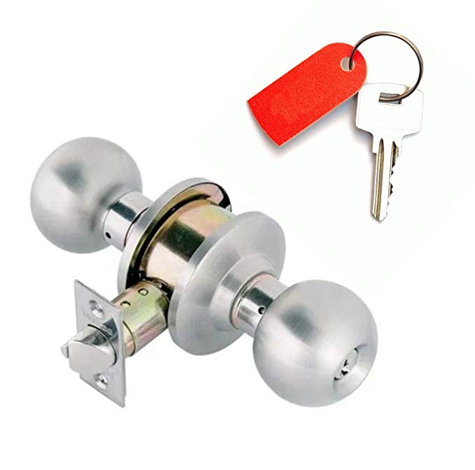 Knob Lock CB03 Communicating : Keyed Alike Cylinders On Both Sides : Bump-Pick Resistant : Cylindrical Grade 3 : Double Keyed Alike Cylinders : Yale Lock Keyway