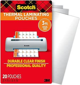 Scotch® Thermal Laminating Pouches, 8 1/2" x 14", Pack Of 20