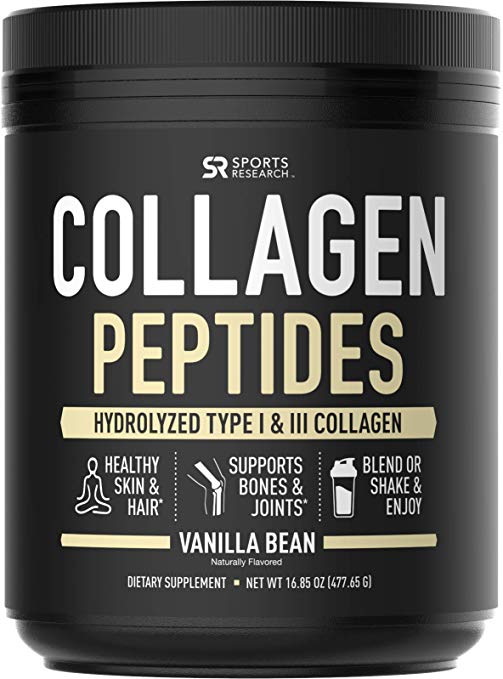 Premium Collagen Peptides Powder | Grass-Fed, Certified Paleo Friendly, Non-Gmo and Gluten Free (16.9oz - Vanilla Bean)