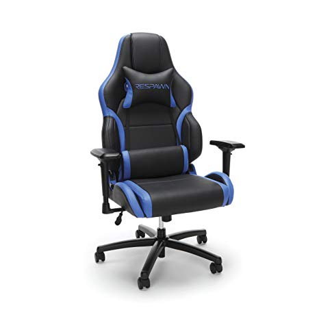 RESPAWN 400 Big and Tall Racing Style Gaming Chair, in Blue (RSP-400-BLU)