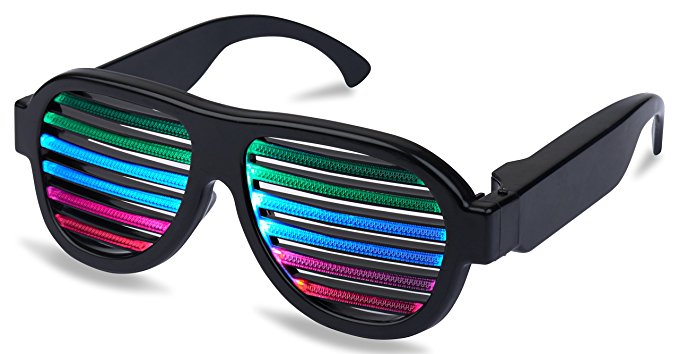 WDCS LED musical shades Sound & Music Active LED Party Glasses with USB Charger. Best for Cloubbing, EDM, Rave, Disco, Dubstep Party