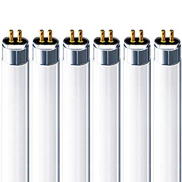 Luxrite F14T5/835 14W 22 Inch T5 Fluorescent Tube Light Bulb, 3500K Natural White, 60W Equivalent, 1140 Lumens, G5 Mini Bi-Pin Base, LR20857, 6-Pack