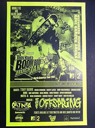Offspring Tony Hawk Huck Jam Skateboard Contest Punk Flyer Concert Gig Poster