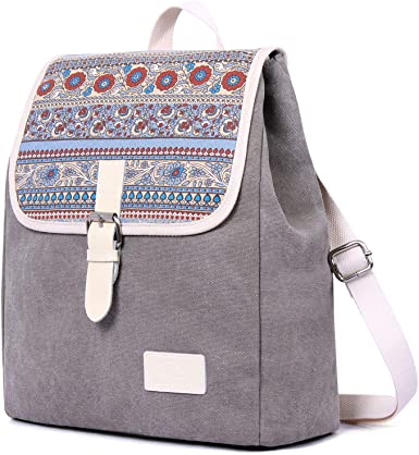 ArcEnCiel Backpack for Women Girls Canvas Student Shoulder Rucksack College Travel Bookbag