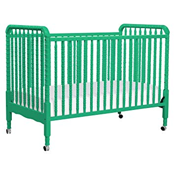 DaVinci Jenny Lind 3-in-1 Convertible Portable Crib in Emerald - 4 Adjustable Mattress Positions, Greenguard Gold